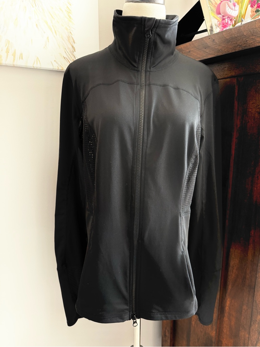 Zella Black Full-Zip Active Jacket with Mesh Panels